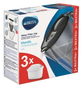 Brita Water Filter Jug 2.4l  Marella MXplus graphite + 3 Filter Cartridges