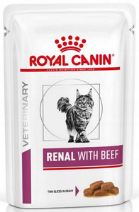 Royal Canin Veterinary Diet Feline Renal with Beef Wet Cat Food 85g