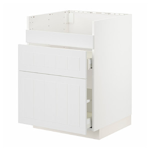 METOD / MAXIMERA Base cb f HAVSEN snk/3 frnts/2 drws, white/Stensund white, 60x60 cm