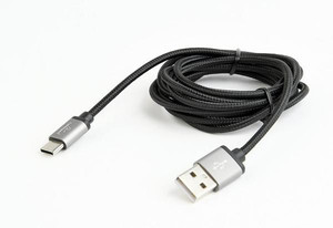 Gembird Cotton Braided Type-C USB Cable 1.8m, black