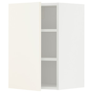 METOD Wall cabinet with shelves, white/Vallstena white, 40x60 cm