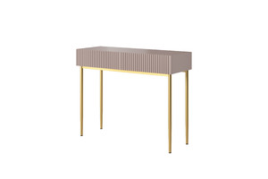 Modern Console Table Dresser Dressing Table Nicole, antique pink, gold legs