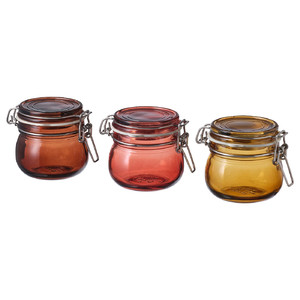 KRÖSAMOS Jar with lid, multicolour, 13 cl