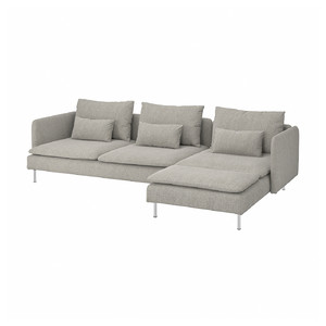 SÖDERHAMN 4-seat sofa, with chaise longue/Viarp beige/brown