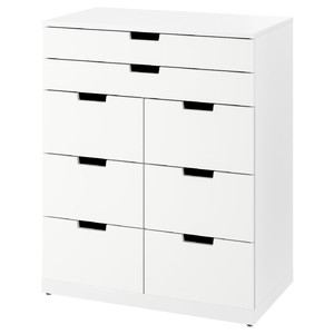 NORDLI Chest of 8 drawers, white, 80x99 cm