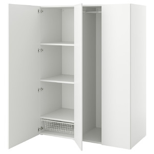PLATSA Wardrobe with 3 doors, white/Fonnes white, 140x57x181 cm