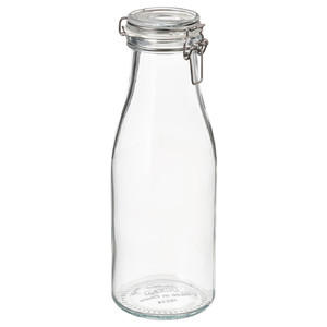 KORKEN Bottle shaped jar with lid, clear glass, 1.4 l