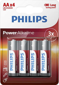 Philips Power Alkaline 4x AA Batteries