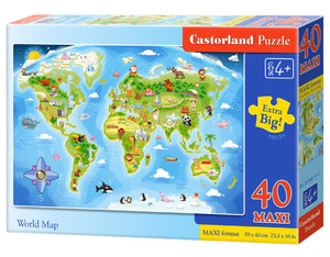Castorland Children's Puzzle World Map 40pcs 4+