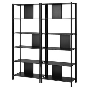 JÄTTESTA Storage combination, black, 160x194 cm