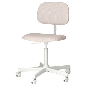 BLECKBERGET Swivel chair, Klovsta white/orange-brown