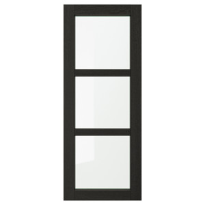 LERHYTTAN Glass door, black stained, 40x100 cm