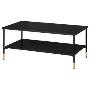 ÄSPERÖD Coffee table, black, glass black, 115x58 cm