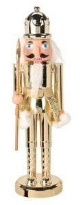 Nutcracker Christmas Decoration 28cm, crown, gold