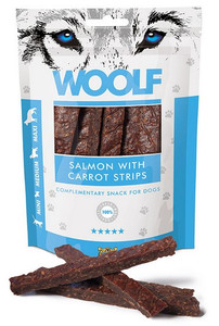 Woolf Complementary Snack for Dogs Salmon With Carrot Strips 100g