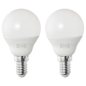 SOLHETTA LED bulb E14 470 lumen, globe opal white