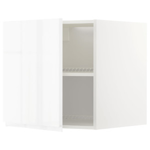 METOD Top cabinet for fridge/freezer, white/Voxtorp high-gloss/white, 60x60 cm
