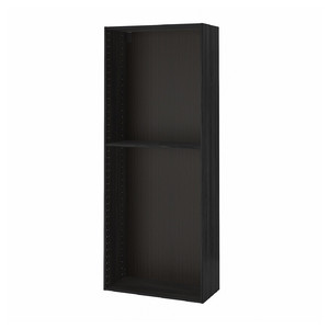 METOD High cabinet frame, wood effect black, 80x37x200 cm