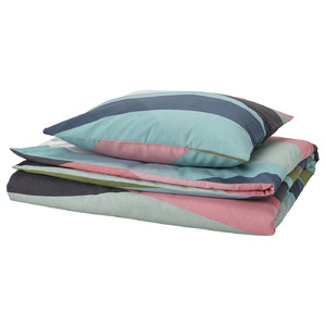 SVALSTJÄRTAR Duvet cover and pillowcase, multicolour, 150x200/50x60 cm