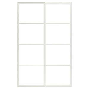 PAX Pair of sliding door frames w rail, white, 150x236 cm