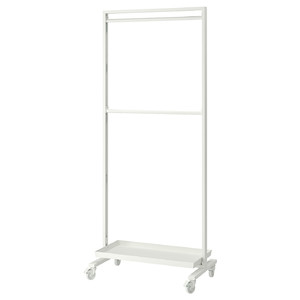 MITTZON Frame w cstrs/clths rail/disp shlf, white, 85x205 cm