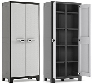 Outdoor/Workshop High Cabinet Multispace, black-grey