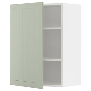 METOD Wall cabinet with shelves, white/Stensund light green, 60x80 cm