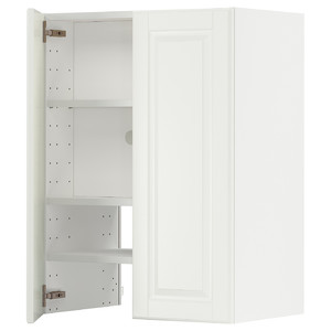 METOD Wall cb f extr hood w shlf/door, white/Bodbyn off-white, 60x80 cm
