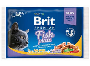 Brit Premium Cat Food Adult Fish Plate 4x100g