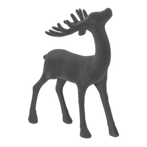 Christmas Decoration Reindeer, velvet, grey