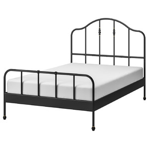 SAGSTUA Bed frame, black, 140x200 cm