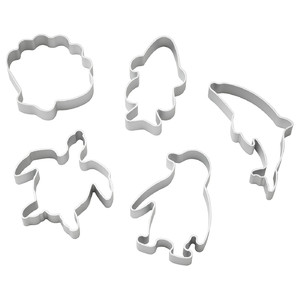 BLÅVINGAD Modelling dough cutters, set of 5, aluminium-colour