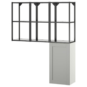 ENHET Storage combination, anthracite/grey frame, 120x32x150 cm