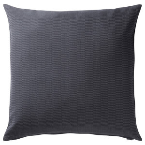 PLOMMONROS Cushion cover, dark grey/grey, 50x50 cm