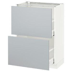 METOD / MAXIMERA Base cabinet with 2 drawers, white/Veddinge grey, 60x37 cm