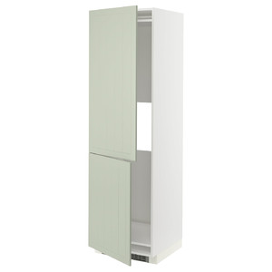 METOD Hi cab f fridge or freezer w 2 drs, white/Stensund light green, 60x60x200 cm