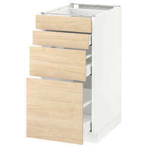 METOD / MAXIMERA Base cabinet with 4 drawers, white, Askersund light ash effect, 40x60 cm