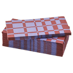 GROPLÖJA Paper napkin, patterned lilac/dark red, 38x38 cm