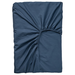 ULLVIDE Fitted sheet, navy blue, 90x200 cm