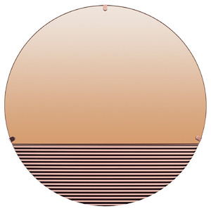 SKOGSGRÄNSEN Decorative mirror, copper-colour, 50 cm