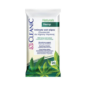 CLEANIC Intimate Wet Wipes Naturals Hemp Vegan 20pcs