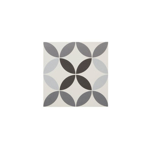 Gres Tile Hydrolic Design 4 Colours 20 x 20 cm, circle4 b&w, 1 m2