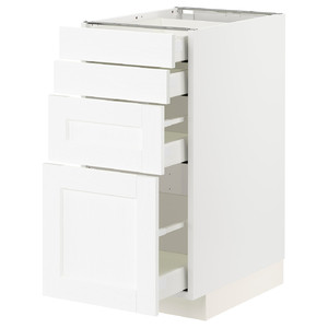 METOD / MAXIMERA Base cab 4 frnts/4 drawers, white Enköping/white wood effect, 40x60 cm