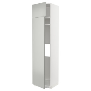 METOD Hi cab f fridge or freezer w 2 drs, white/Havstorp light grey, 60x60x240 cm