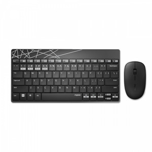 Rapoo Optical Wireless Mouse and Keyboard Set 8000M UI, black