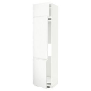 METOD High cab f fridge/freezer w 3 doors, white/Voxtorp matt white, 60x60x240 cm