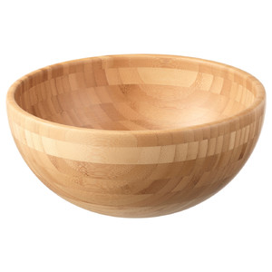 BLANDA MATT Serving bowl, bamboo, 28 cm