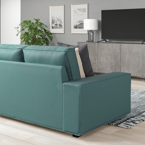 KIVIK U-shaped sofa, 6 seat, Kelinge grey-turquoise