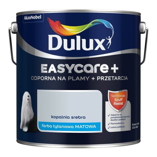 Dulux EasyCare+ Washable Durable Matt Paint 2.5l silver mine