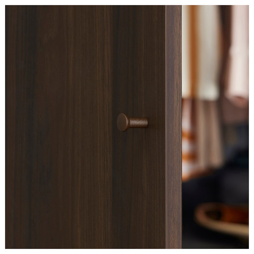 PAX / STORKLINTA Wardrobe combination, dark grey/dark brown stained oak effect, 250x60x201 cm